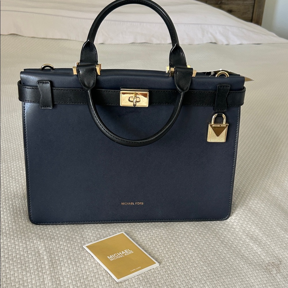Michael Kors Navy and Black Satchel NEW
